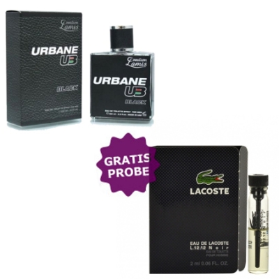 Lamis Urbane UB Black 100 ml + Perfume Muestra Lacoste L.12.12 Noir