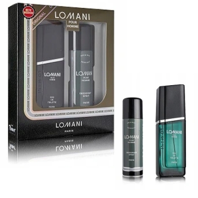 Lomani Pour Homme - Set para hombre, Eau de Toilette, deodorant