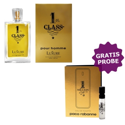 Luxure 1st. Class Men 100 ml + Perfume Muestra Paco Rabanne 1 Million