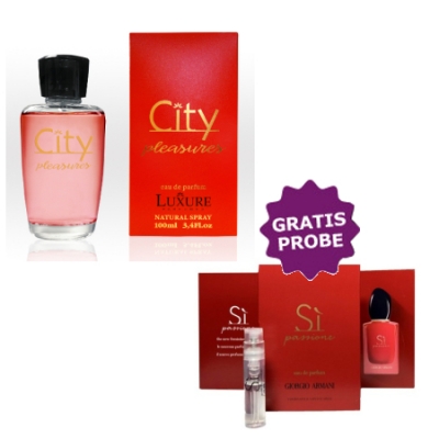 Luxure City Pleasures, 100 ml + Perfume Muestra Giorgio Armani Si Passione