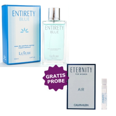 Luxure Entirety Blue Women 100 ml + Perfume Muestra Calvin Klein Eternity Air Women