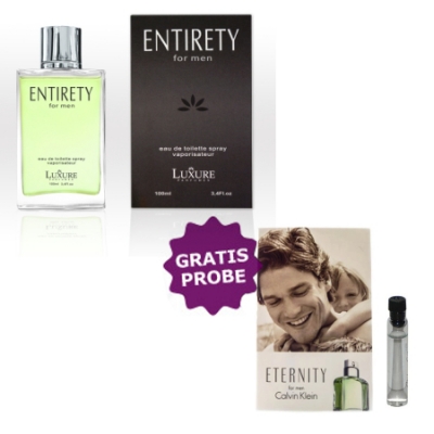 Luxure Entirety 100 ml + Perfume Muestra Calvin Klein Eternity Men