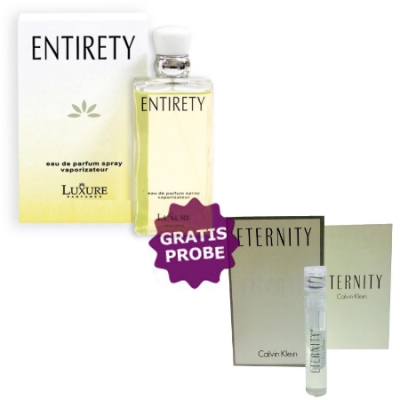Luxure Entirety 100 ml + Perfume Muestra Calvin Klein Eternity Woman
