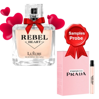 Luxure Rebel Heart 100 ml + Perfume Muestra Prada Paradoxe