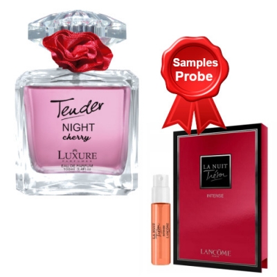 Luxure Tender Cherry Night 100 ml + Perfume Muestra Lancome Tresor La Nuit Intense