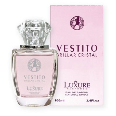 Luxure Vestito Brillar Cristal 100 ml + Perfume Muestra Versace Bright Crystal