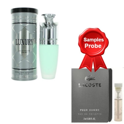 New Brand Luxury Men 100 ml + Perfume Muestra Lacoste Pour Homme