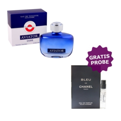 Paris Bleu Aviator Code 100 ml + Perfume Muestra Chanel Bleu de Chanel