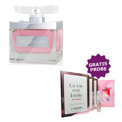 Paris Bleu Mondaine Blooming Rose 95 ml + Perfume Muestra Lancome La Vie Est Belle en Rose