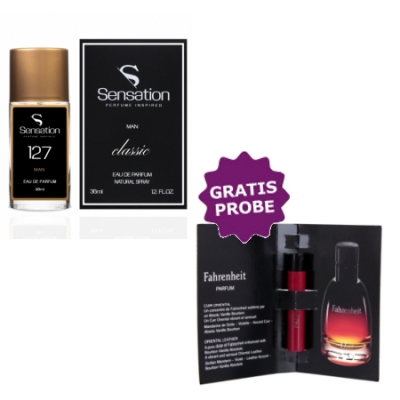 Sensation No.127, 36 ml + Perfume Muestra Christian Dior Fahrenheit