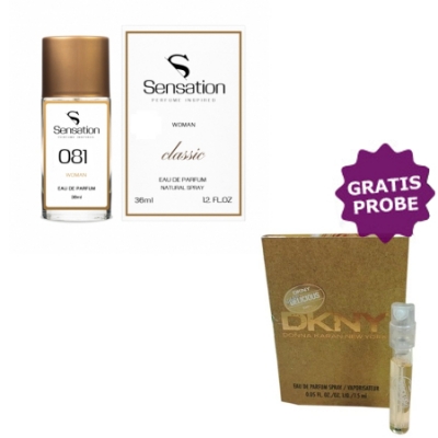 Sensation No.081, 36 ml + Perfume Muestra Donna Karan Be Delicious