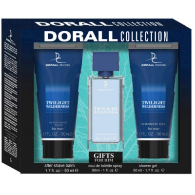 Dorall Twilight Wilderness - Set para hombre, Eau de Toilette, Bálsamo de afeitado, ducha de gel